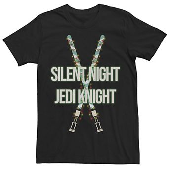 Big & Tall Star Wars Christmas Silent Night Jedi Knight Lightsabers Tee