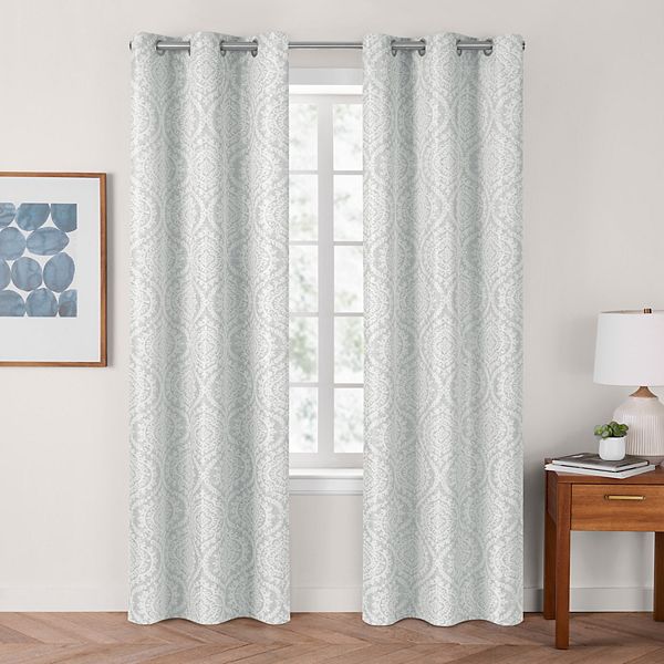 The Big One® Alford Print 100% Blackout 2-pack Window Curtain - Gray ...