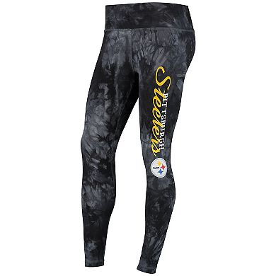 Women's Concepts Sport Black Pittsburgh Steelers Burst Tie Dye Leggings