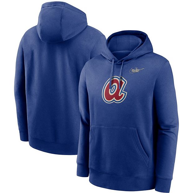 Men's Atlanta Braves Nike Royal Cooperstown Collection Logo Club Pullover  Hoodie