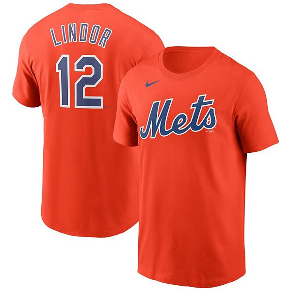 Men's Nike Francisco Lindor Orange New York Mets Name