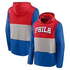 Men's Fanatics Branded Gray/Royal Philadelphia 76ers Arctic Colorblock Pullover Hoodie