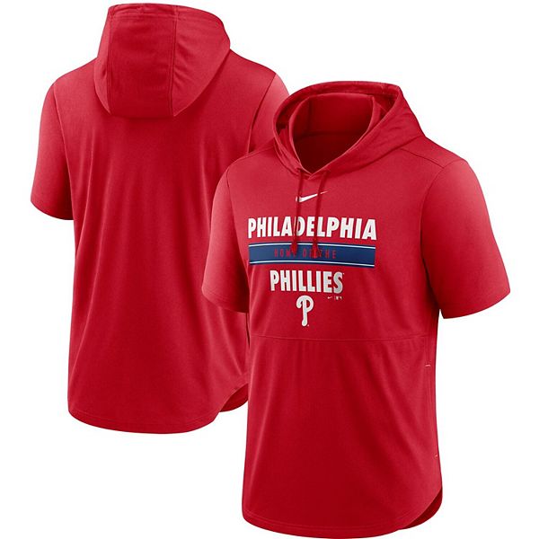 Men's Nike Red Philadelphia Phillies Home Team Short Sleeve Hoodie Top