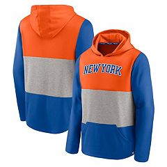 Men's New York Knicks FISLL Black Sliced Logo Pullover Hoodie