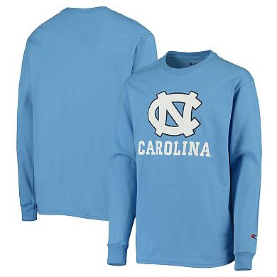 Youth Champion Carolina Blue North Carolina Tar Heels Lockup Long Sleeve T-Shirt
