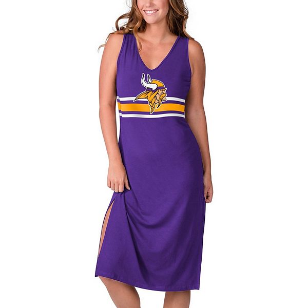 Women's G-III 4Her by Carl Banks Purple Minnesota Vikings Kick-Off V-Neck  Maxi Dress