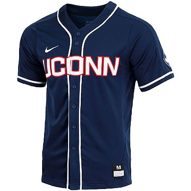 Men's Nike Navy UConn Huskies Replica Full-Button Baseball Jersey