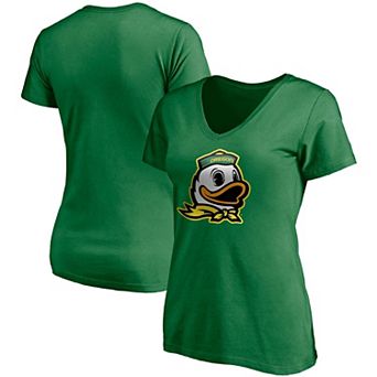 Women's Fanatics Branded Green Oregon Ducks Primary Logo V-Neck T-Shirt