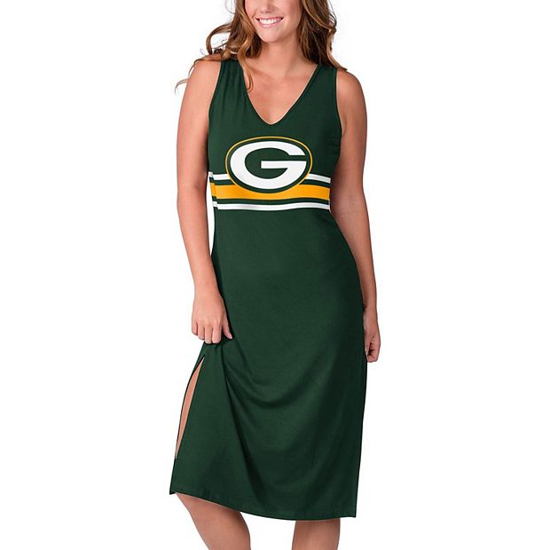 Women's G-III 4Her by Carl Banks White/Green Green Bay Packers Fashion Illustration T-Shirt