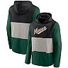 Men's Fanatics Branded Black/Green Minnesota Wild Prep Color Block Pullover Hoodie