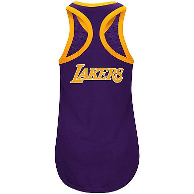 Women's G-III 4Her by Carl Banks Purple Los Angeles Lakers Showdown Burnout Tank Top