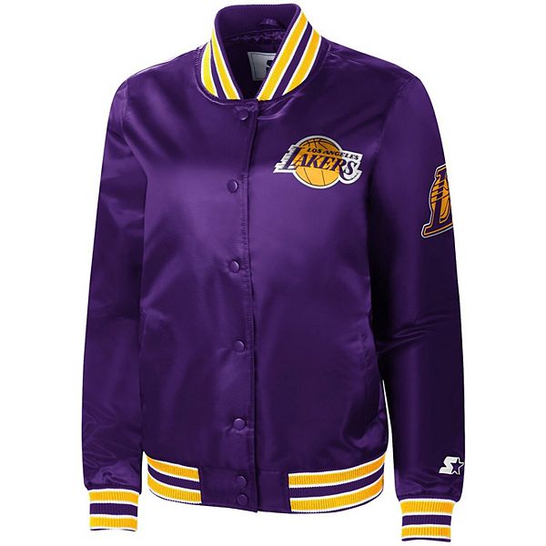 Los Angeles Lakers Starter Bank Shot Oxford Full-Zip Jacket - Purple/Gold