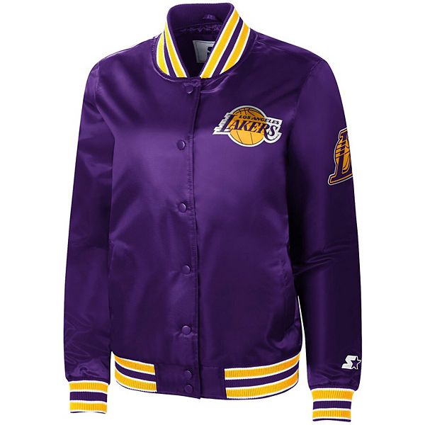 Starter Women's Los Angeles Lakers Varsity Satin Full-Snap Jacket M / Lakers Yellow Women Sportswear