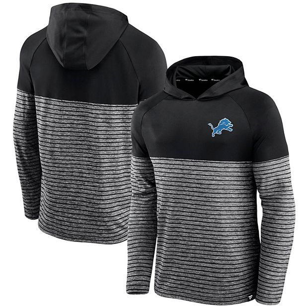 Men's Fanatics Branded Black Detroit Lions Line Up Shadow Stripe Long  Sleeve Hoodie T-Shirt