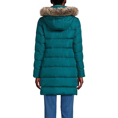Petite Lands' End Wide Channel 600 Down Long Puffer Coat