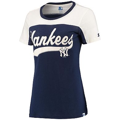 Women's Starter Navy/White New York Yankees Kick Start T-Shirt