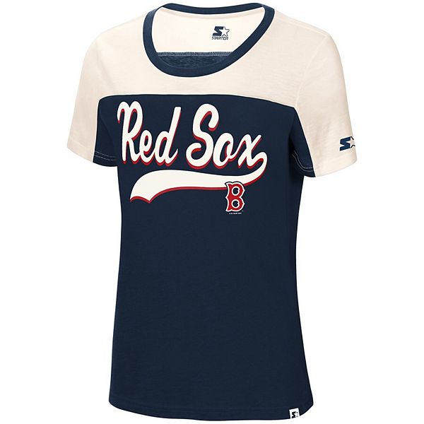 Women's Starter Navy/White Boston Red Sox Kick Start T-Shirt
