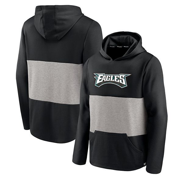 Men's Fanatics Branded Black Philadelphia Eagles Linear Logo Pullover Hoodie