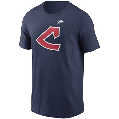 Men's Nike Navy Cleveland Indians Cooperstown Collection Logo T-Shirt