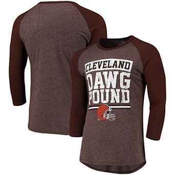Men's Fanatics Branded Heathered Brown Cleveland Browns Pastime Raglan 3/4-Sleeve T-Shirt