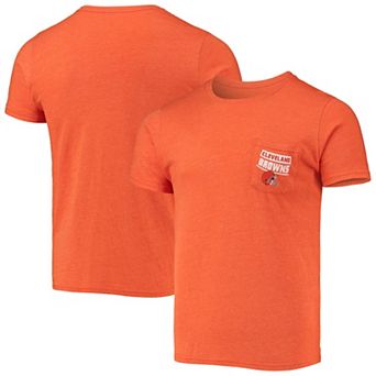 Men's Fanatics Branded Heathered Orange Cleveland Browns Field Goal Pocket Tri-Blend T-Shirt