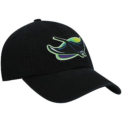 Men's '47 Black Tampa Bay Rays 2000 Logo Cooperstown Collection Clean Up Adjustable Hat