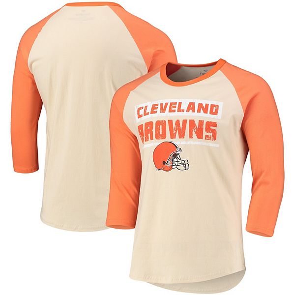 Cleveland Browns Nike Throwback Raglan Long Sleeve T-Shirt - Orange/Brown