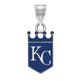 LogoArt Sterling Silver Kansas City Royals Small Enameled Pendant