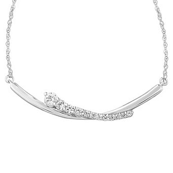 Diamond Medley Sterling Silver Lab-Created White Sapphire Necklace