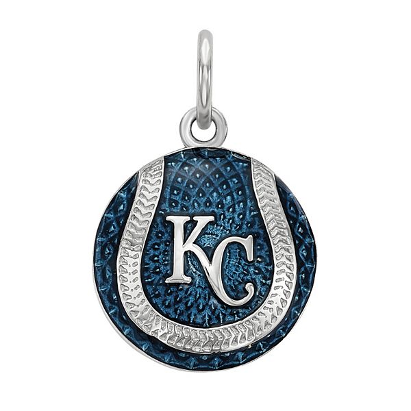 LogoArt Sterling Silver Kansas City Royals Baseball Enameled Charm