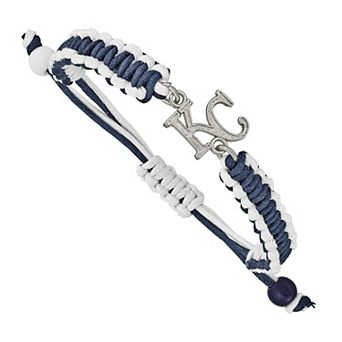 LogoArt Kansas City Royals Sterling Silver Adjustable Cord Bracelet