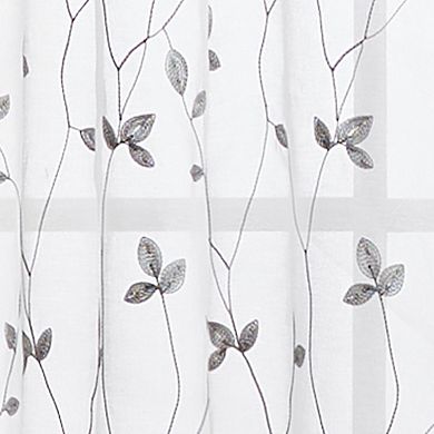 Curtainworks Botanical Embroidery Rod Pocket Window Curtain Set