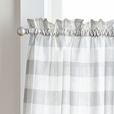 Curtainworks Buffalo Check Rod Pocket Valance and Tier Set