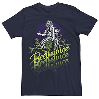 Big & Tall Beetlejuice Three Times Text Portrait Tee
