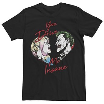 Big & Tall DC Comics Batman Joker Harley Quinn "You Drive Me Insane" Tee