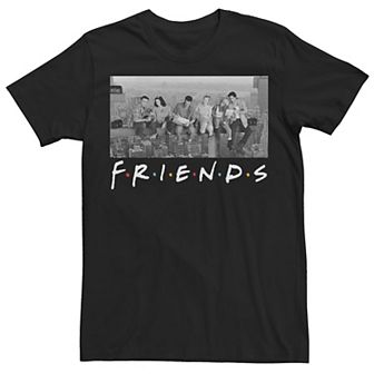 Big & Tall Friends TV Show Title Logo Group Skyline Portrait Tee