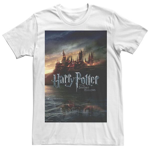 Big & Tall Harry Potter And The Deathly Hallows Hogwarts Poster Tee