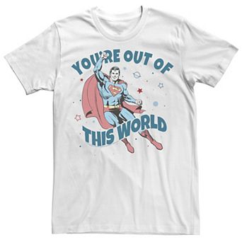 Big & Tall DC Comics Valentine's Day Superman "You're Out Of This World" Tee