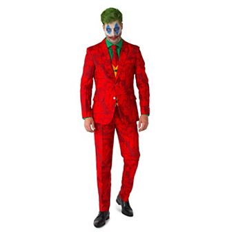 Men's Suitmeister DC Comics Scarlet Joker Halloween Slim-Fit Novelty Suit & Tie Set