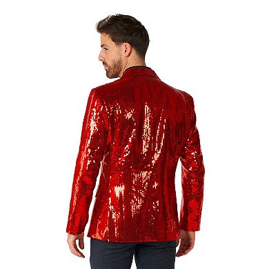Men's Suitmeister Sequins Red Shiny Slim-Fit Christmas Party Blazer