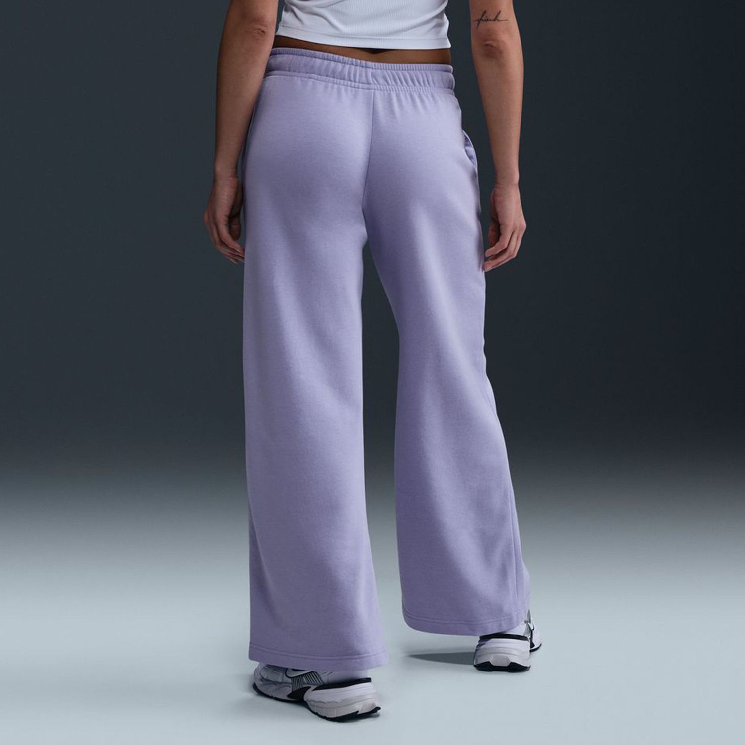 Women's Nike Sportswear Club Fleece Mid-Rise Graphic Wide-Leg Pants
