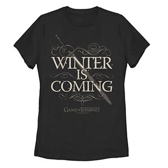 Juniors' Game of Thrones Winter Is Coming Text Graphic Tee