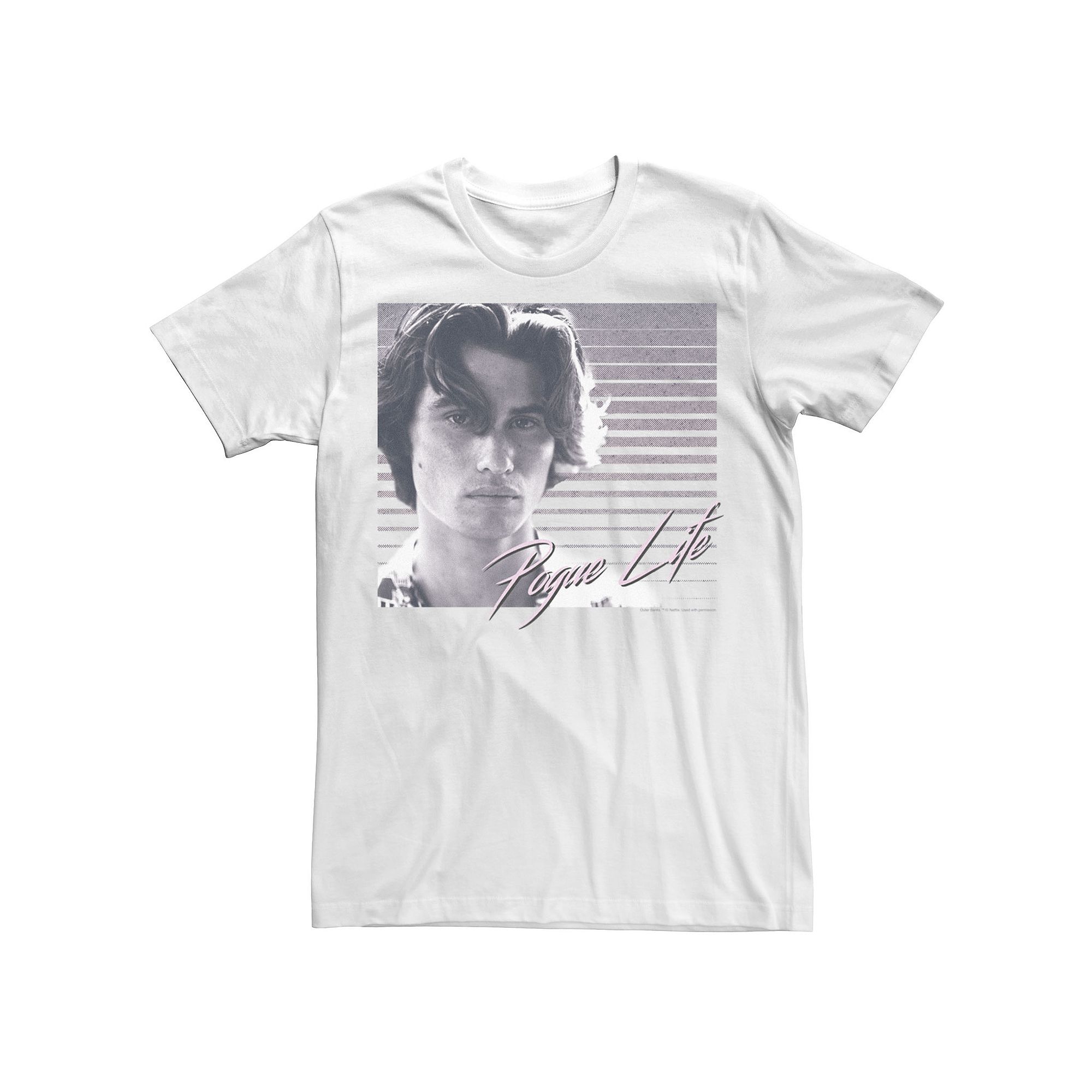 Mens Outer Banks Pogue Life John Booker Hero Photo Tee, Size: XS, White