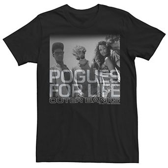 Men's Outer Banks Pogues For Life Group Photo Greyscale Tee