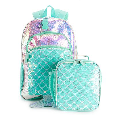 Mermaid Tail Backpack Lunch Bag Set