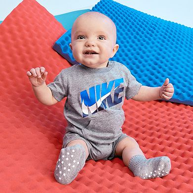 Baby Boy Nike Colorblock Logo Romper