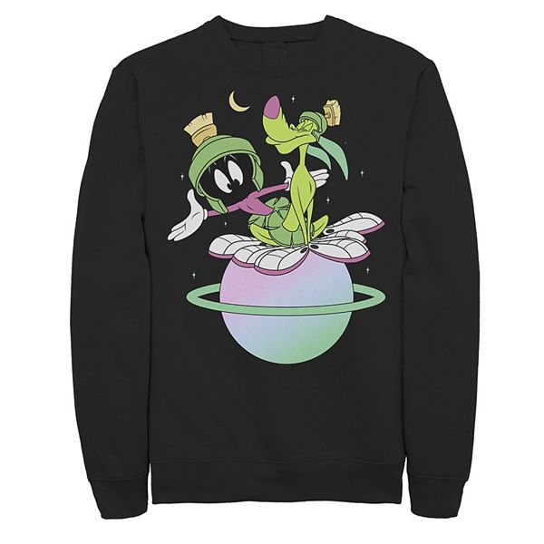 Men's Looney Tunes Characters Marvin And K-9 Planet Colorful Sweatshirt