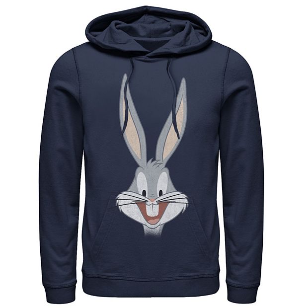 Men's Looney Tunes Bugs Bunny Smiling Large Hoodie, Size: XL, Blue