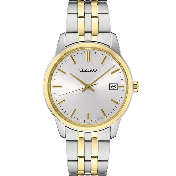 Seiko Men's Essential Two-Tone White Dial Watch - SUR402