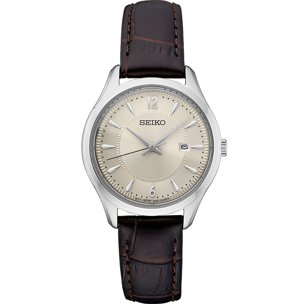 SEIKO ESSENTIALS セイコー LEATHER LADIES WATCH Seiko Women's Leather Essentials Watch - Brown Leather | All